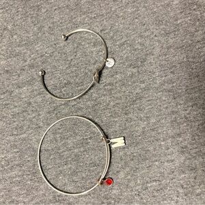 Bundle Silver ‘M’ Bracelets with Red Charm